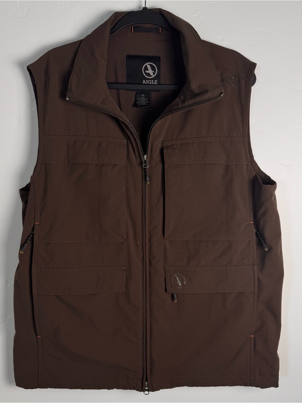Vintage Aigle Actimum Technical Utility‎ Vest Gilet Brown XL Gorpcore Fishing